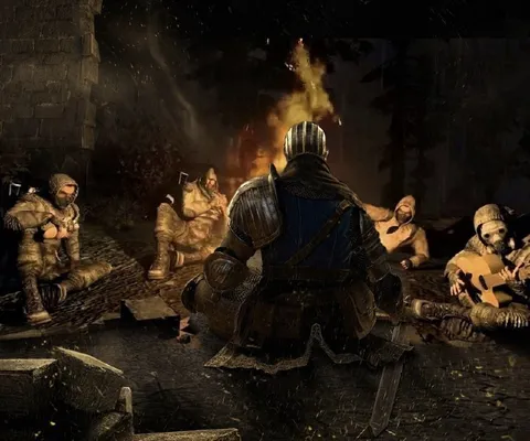 Отдых у костра в Dark Souls