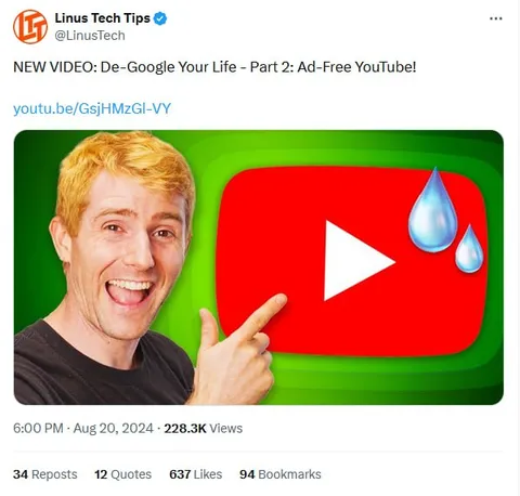 Linus De-Googles YouTube