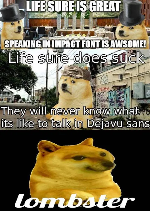 Doge Talks in DejaVu Sans
