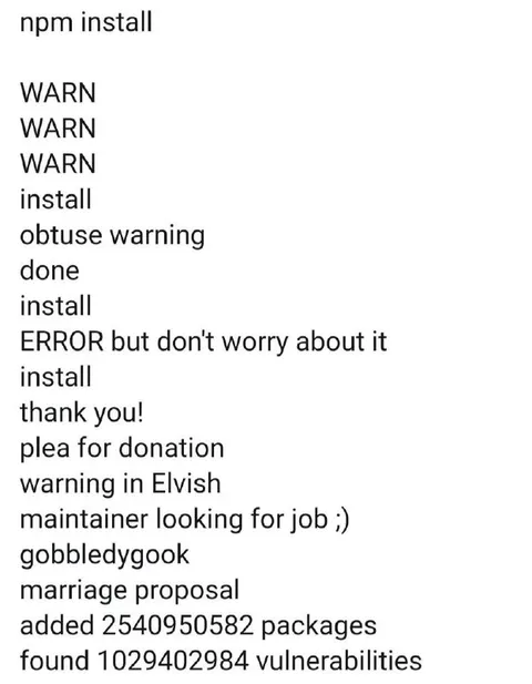 npm Install Goes Completely Wrong