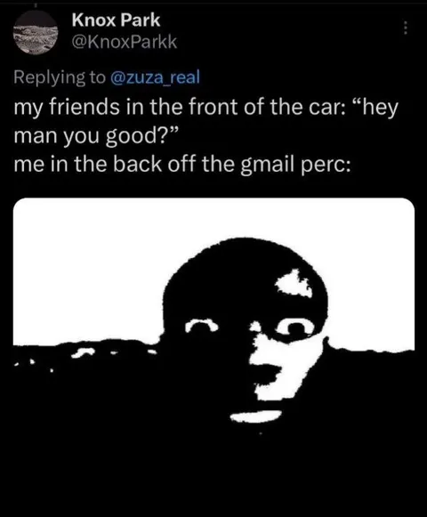 Gmail Perc in the Backseat