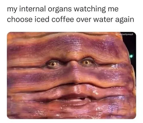 Internal Organs Judging Iced Coffee