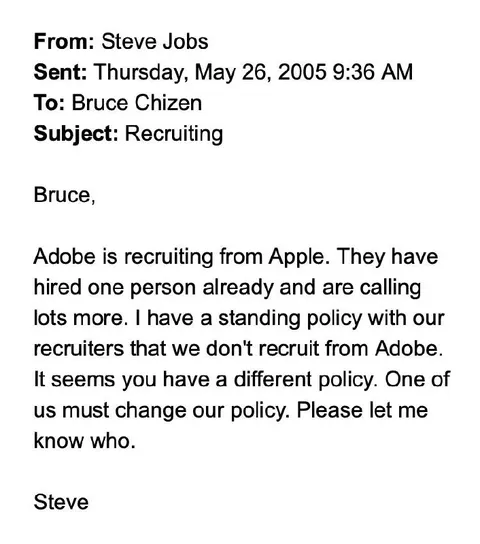 Steve Jobs Recruiting Email