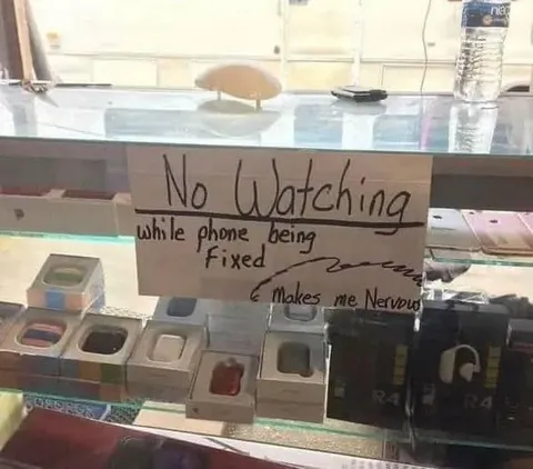 No Watching While Phone Is Fixed