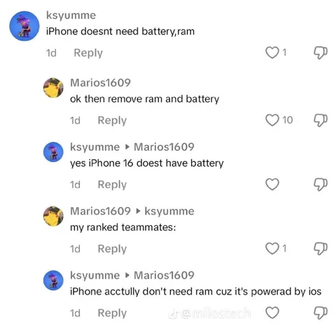 iPhone Needs Neither RAM Nor Battery