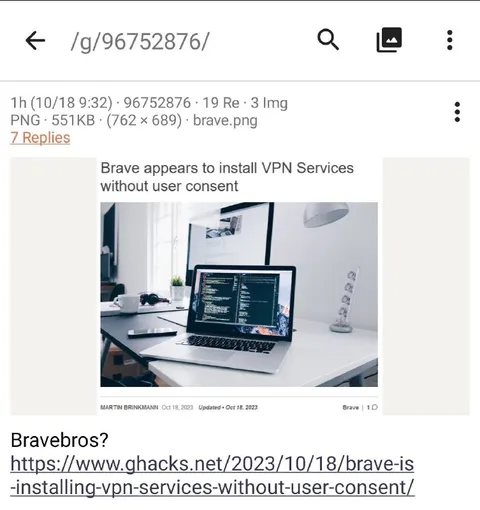 Brave Installs VPN Without Consent