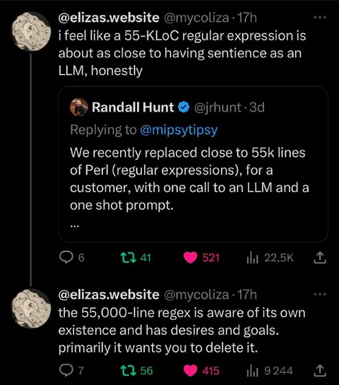 Self-Aware 55,000-Line Regex