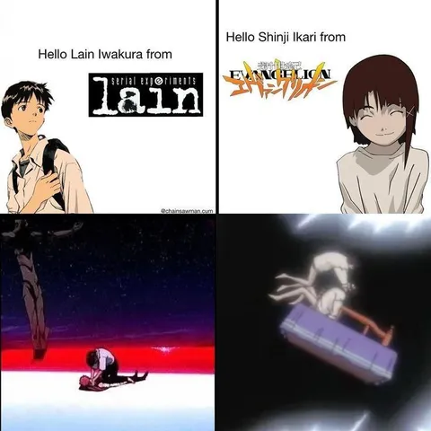 Lain and Shinji Swap Greetings