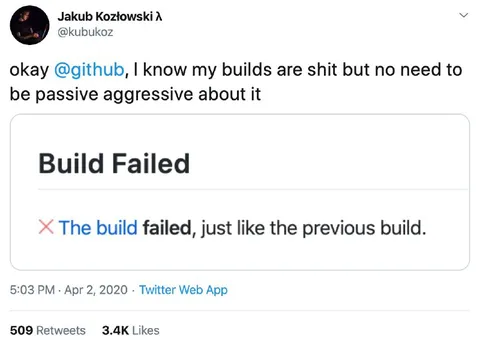 Passive Aggressive Build Failure