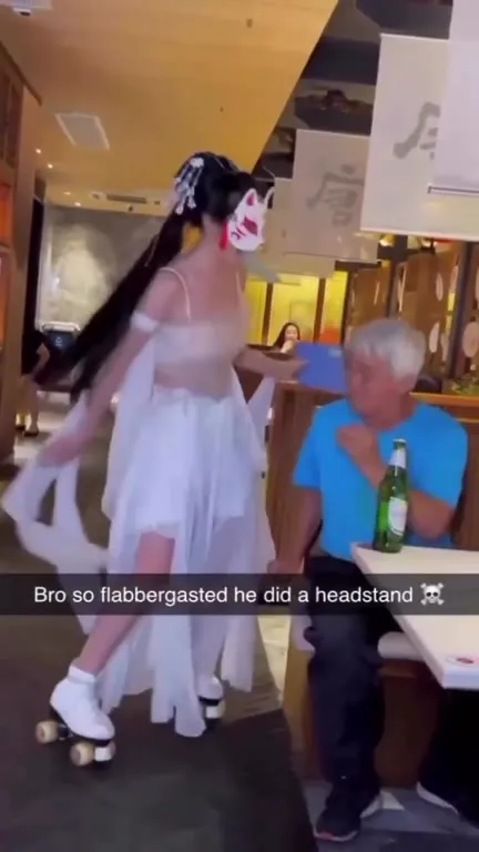 Flabbergasted Headstand at Dinner