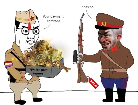 Soviet Soldier Buys Spanish Gold