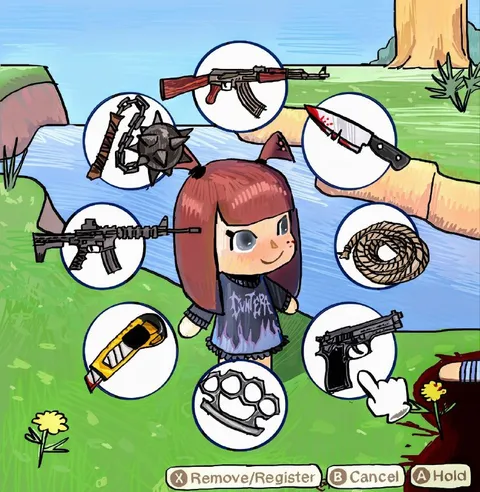 Cute Girl Weapon Selection Screen