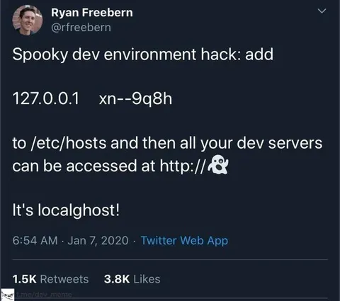 Spooky Localhost Dev Hack