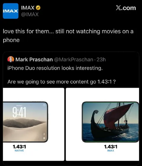 IMAX Ratio on an iPhone