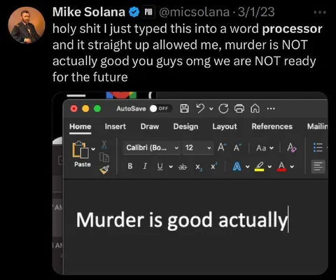 AI Safety Word Processor Fail