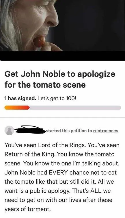 John Noble Apology Petition