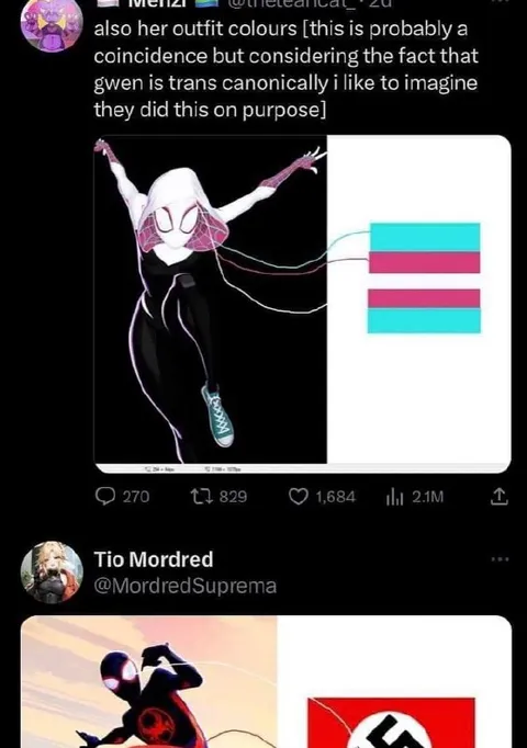 Spider-Gwen Trans Flag Colors