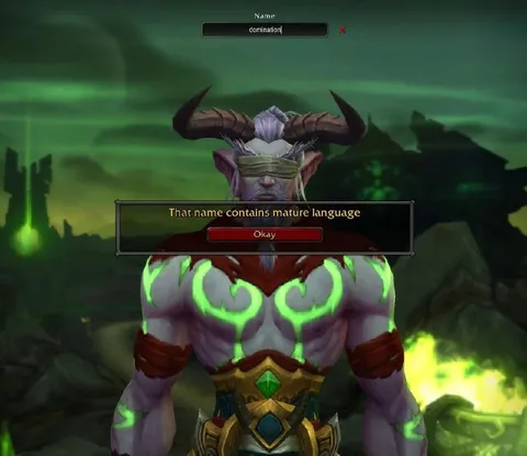 World of Warcraft Name Rejected