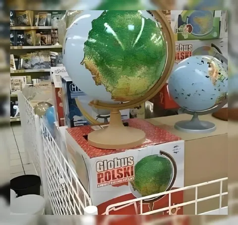 Globus Polski z dziwną mapą