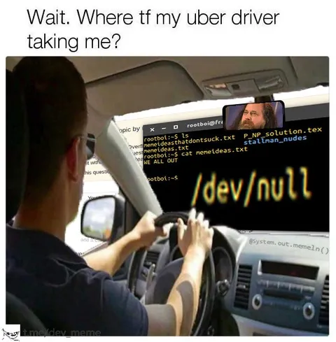Uber Driver Takes Me to /dev/null