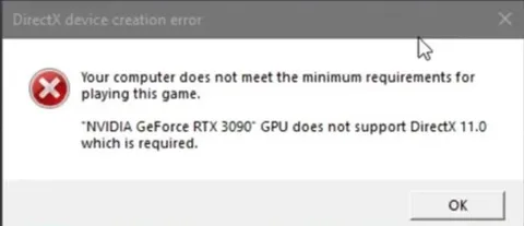 RTX 3090 Fails DirectX Requirements