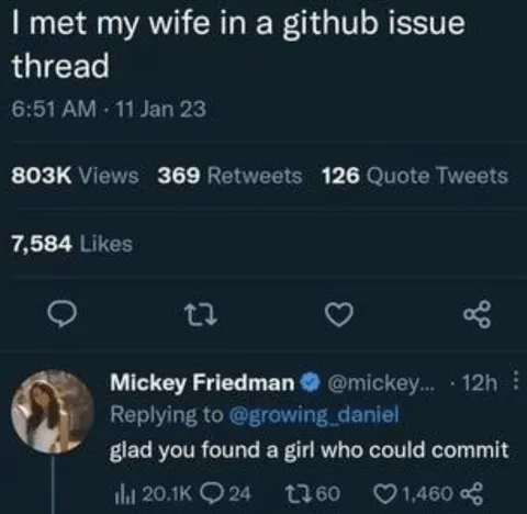 GitHub Issue Thread Marriage Joke