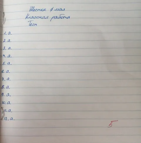 Контрольная, где всё «а»