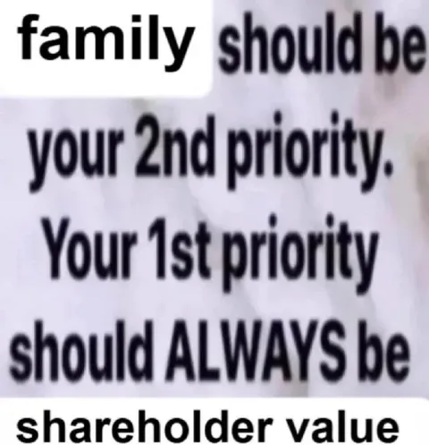 Shareholder Value Comes First