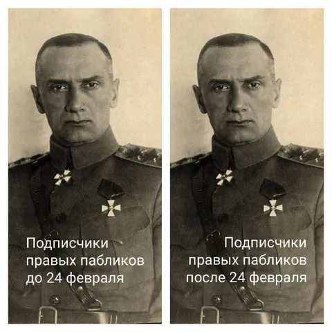 Подписчики правых пабликов до и после 24 февраля
