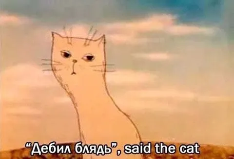 Дебил блядь, said the cat