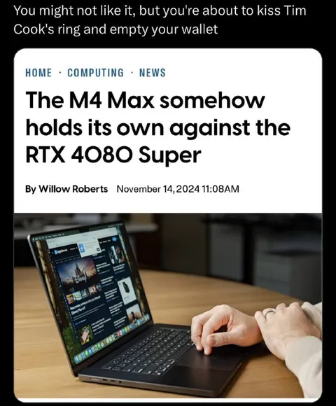 M4 Max Makes Tim Cook Rich