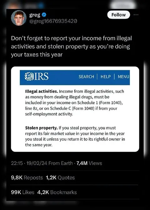 Report Your Illegal Income