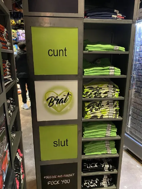 Cunt Brat Slut Shirt Display