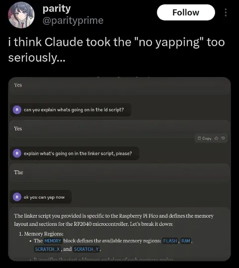 Claude Takes No Yapping Seriously