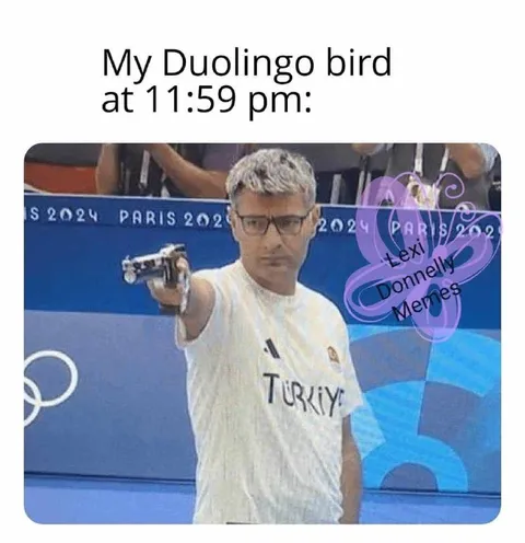 Duolingo Bird at Midnight