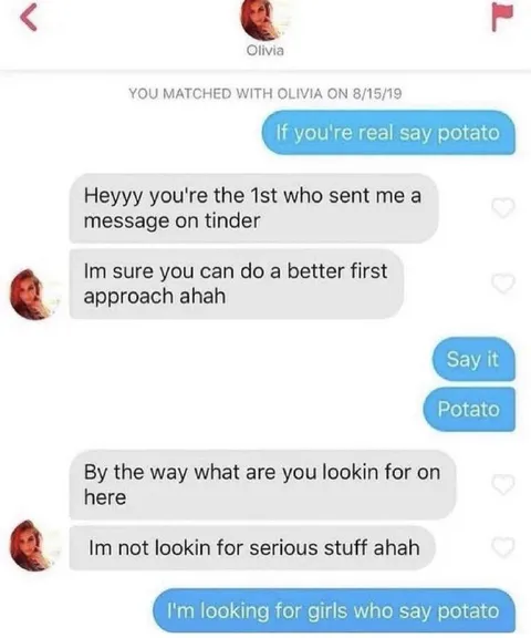 Tinder Bot Says Potato