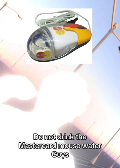 Mastercard Mouse Water Warning