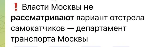 Отстрел самокатчиков не рассматривают