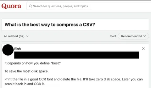 Compressing a CSV with OCR