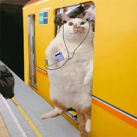Кот заходит в метро