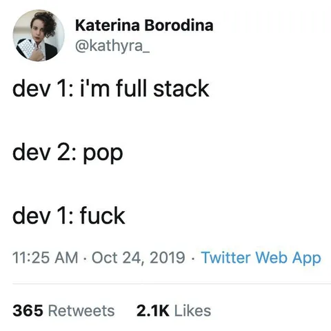 Full Stack Developer Hates Pop