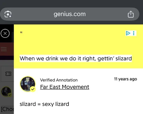 Getting Slizard While Drinking