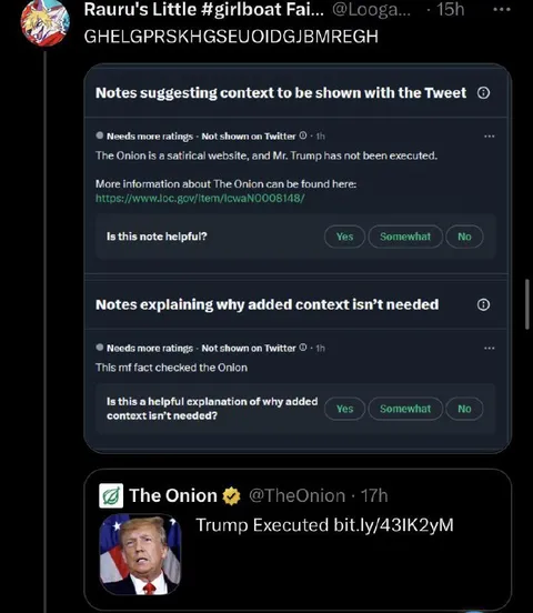 Community Notes Fact Checks The Onion