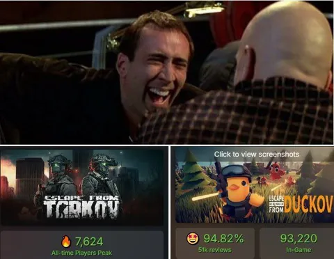 Nicolas Cage Laughs at Escape from Duckov
