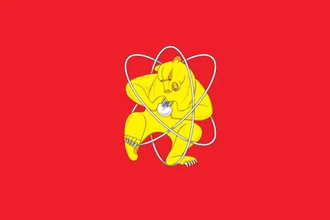Медведь обнимает атом