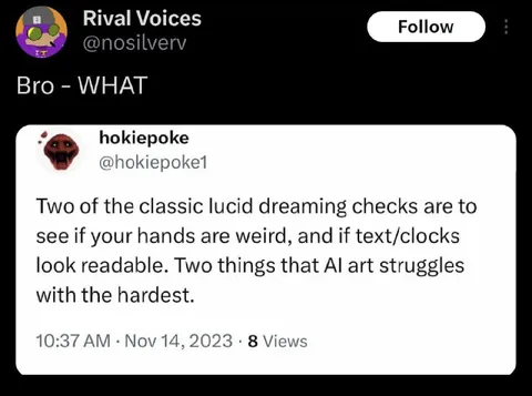 AI Fails the Lucid Dream Test