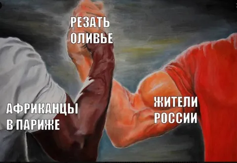 Африканцы в Париже против жителей России