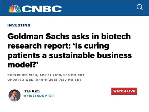 Goldman Sachs Curing Patients Business Model