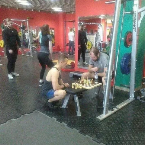Шахматы в спортзале