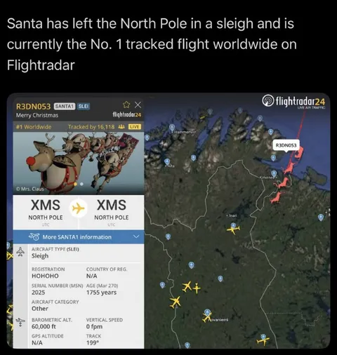 Santa's Tracked Christmas Flight